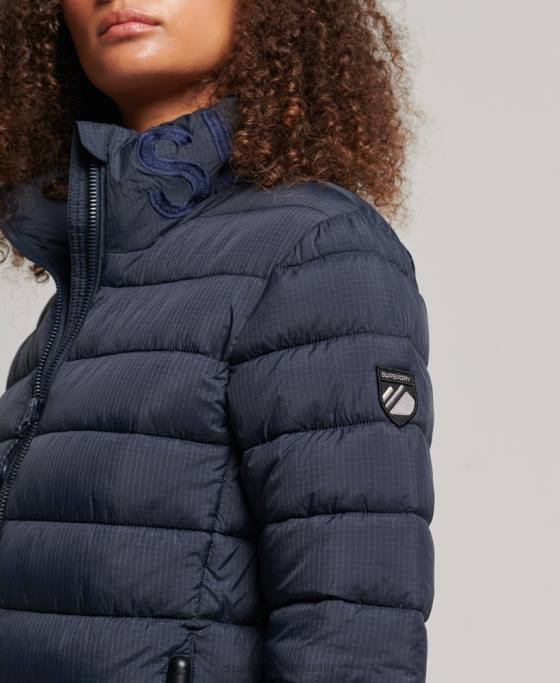 Superdry jachetă pufă cu logo clasic îmbrăcăminte marina femei JX0Z5486
