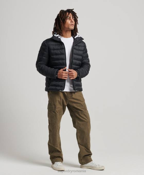 Superdry jachetă pufă cu logo clasic îmbrăcăminte negru bărbați JX0Z4633