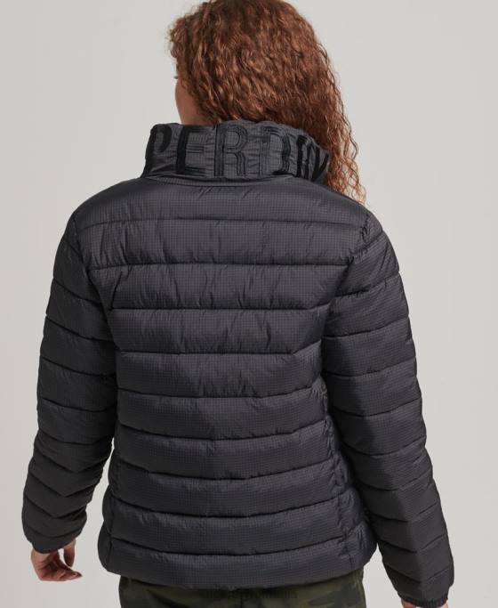Superdry jachetă pufă cu logo clasic îmbrăcăminte negru femei JX0Z5418
