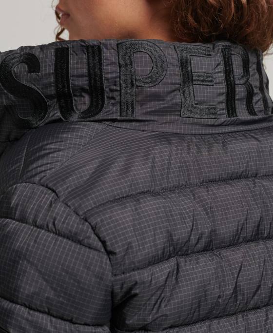 Superdry jachetă pufă cu logo clasic îmbrăcăminte negru femei JX0Z5418