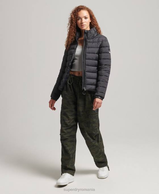 Superdry jachetă pufă cu logo clasic îmbrăcăminte negru femei JX0Z5418
