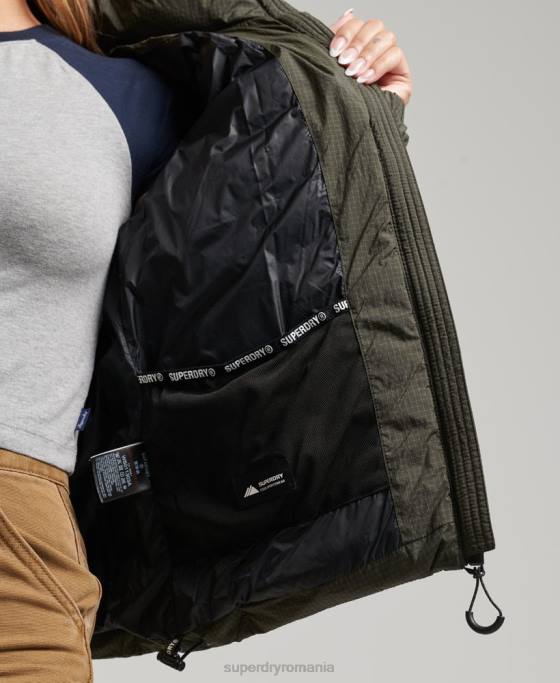 Superdry jachetă pufă cu logo clasic îmbrăcăminte verde femei JX0Z5437