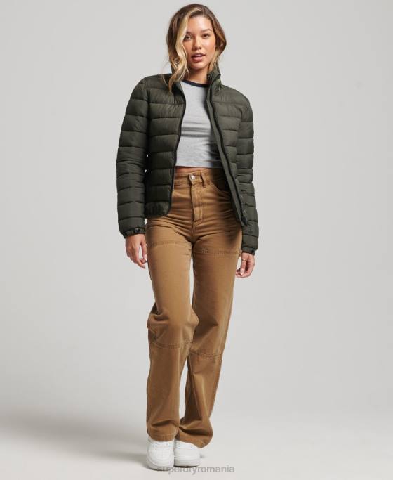 Superdry jachetă pufă cu logo clasic îmbrăcăminte verde femei JX0Z5437