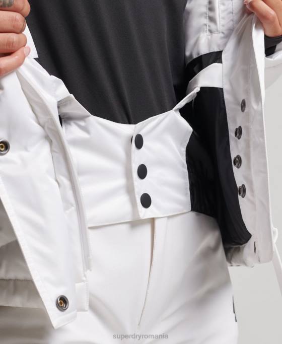 Superdry jachetă pufă de lux de zăpadă îmbrăcăminte alb femei JX0Z3567