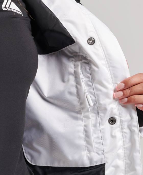 Superdry jachetă pufă de lux de zăpadă îmbrăcăminte alb femei JX0Z3567