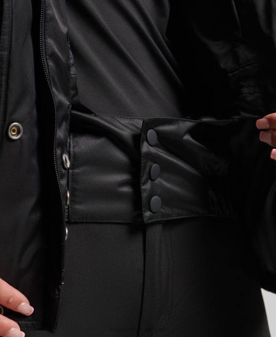Superdry jachetă pufă de lux de zăpadă îmbrăcăminte negru femei JX0Z3568