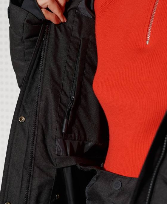 Superdry jachetă pufă de lux de zăpadă îmbrăcăminte negru femei JX0Z5543