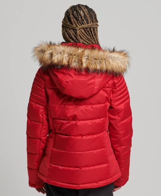 Superdry jachetă pufă de lux de zăpadă îmbrăcăminte roșu femei JX0Z3566
