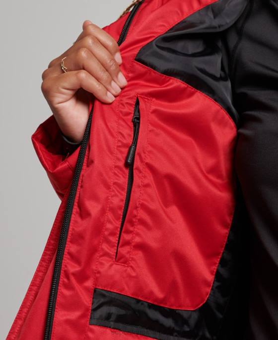 Superdry jachetă pufă de lux de zăpadă îmbrăcăminte roșu femei JX0Z3566