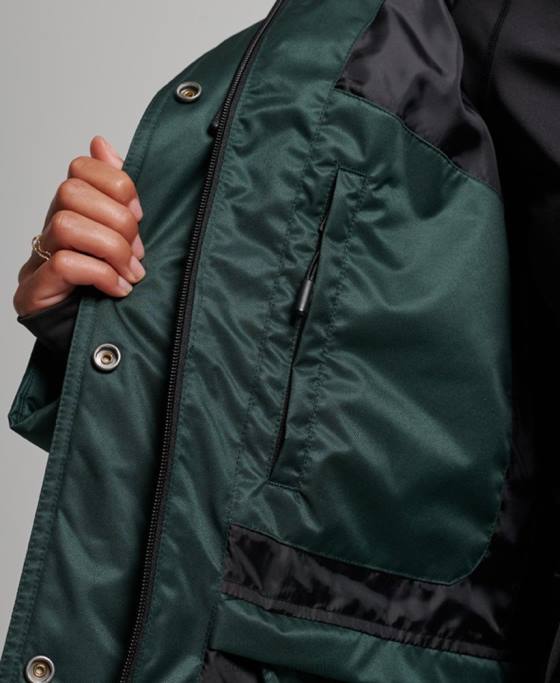 Superdry jachetă pufă de lux de zăpadă îmbrăcăminte verde femei JX0Z3680