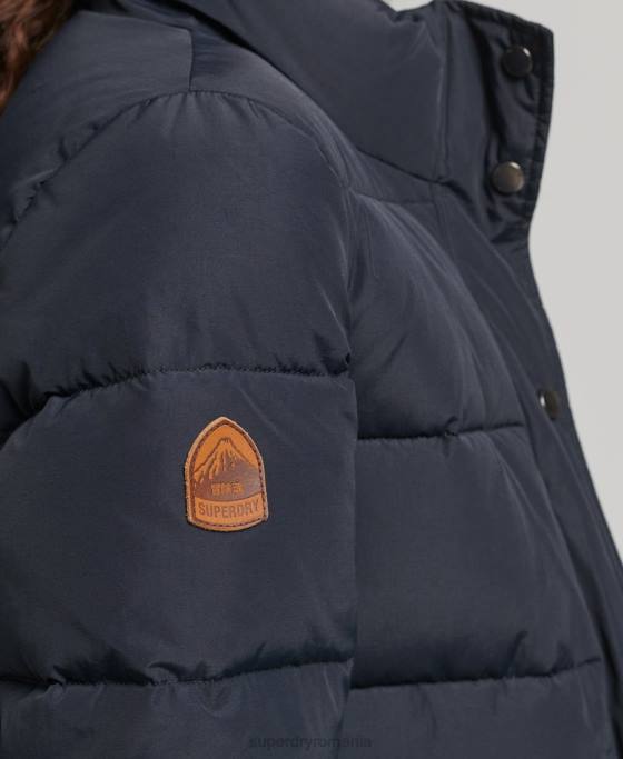 Superdry jachetă pufă de munte de epocă îmbrăcăminte marina femei JX0Z5441