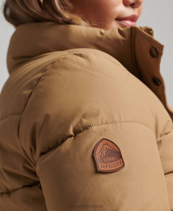Superdry jachetă pufă de munte de epocă îmbrăcăminte maro femei JX0Z5495