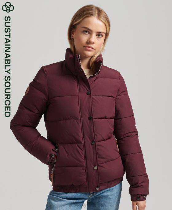Superdry jachetă pufă de munte de epocă îmbrăcăminte roșu femei JX0Z3697
