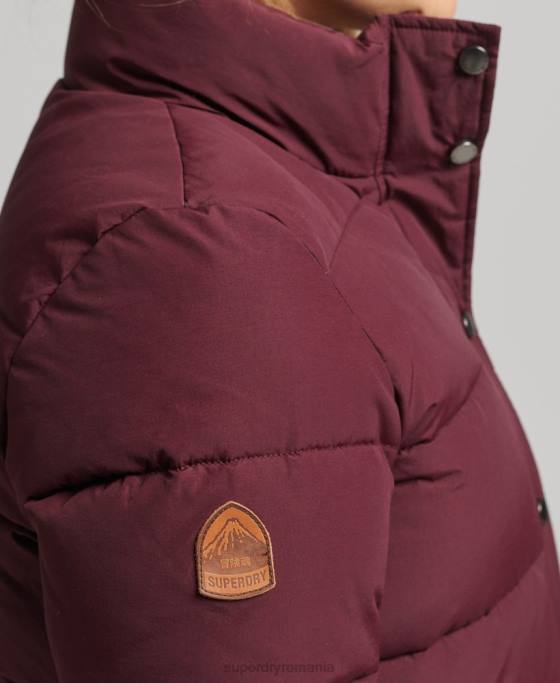 Superdry jachetă pufă de munte de epocă îmbrăcăminte roșu femei JX0Z3697