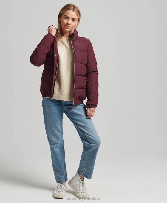 Superdry jachetă pufă de munte de epocă îmbrăcăminte roșu femei JX0Z3697