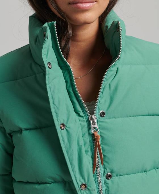 Superdry jachetă pufă de munte de epocă îmbrăcăminte verde femei JX0Z3608