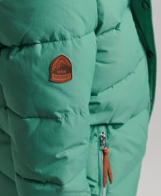 Superdry jachetă pufă de munte de epocă îmbrăcăminte verde femei JX0Z3608