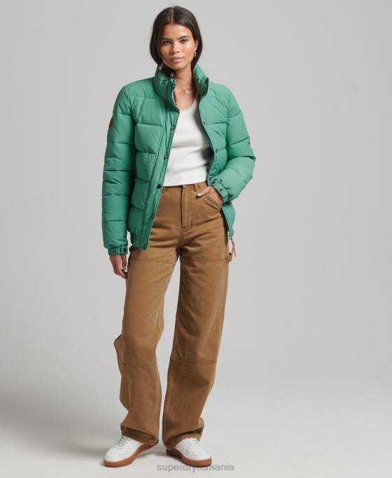 Superdry jachetă pufă de munte de epocă îmbrăcăminte verde femei JX0Z3608