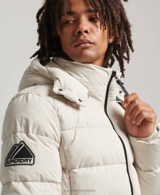 Superdry jachetă pufă de munte din microfibră îmbrăcăminte bej bărbați JX0Z1033