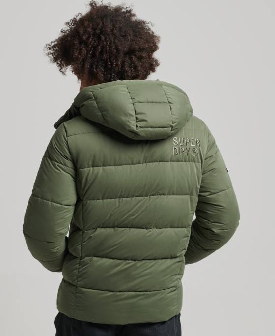 Superdry jachetă pufă de munte din microfibră îmbrăcăminte kaki bărbați JX0Z1114