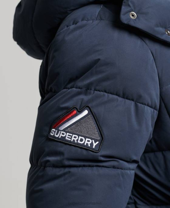 Superdry jachetă pufă de munte din microfibră îmbrăcăminte marina bărbați JX0Z1045