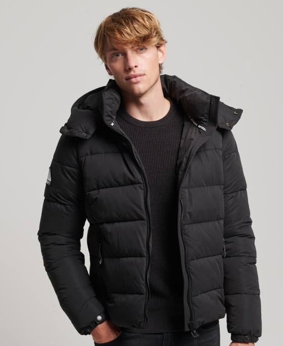 Superdry jachetă pufă de munte din microfibră îmbrăcăminte negru bărbați JX0Z1143