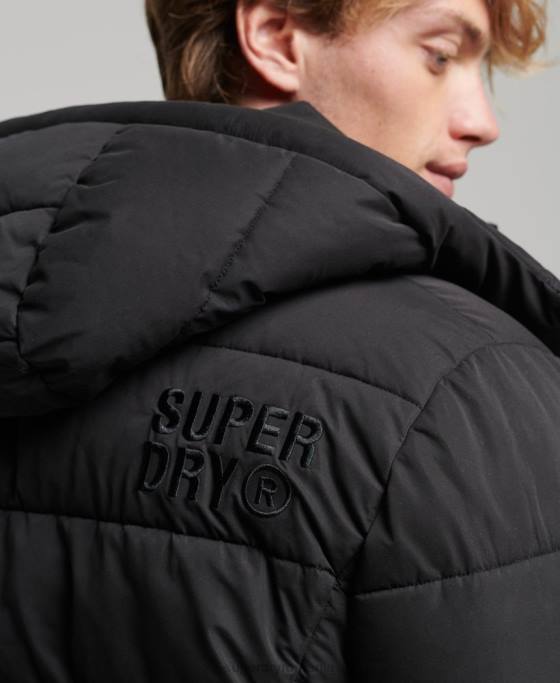 Superdry jachetă pufă de munte din microfibră îmbrăcăminte negru bărbați JX0Z1143