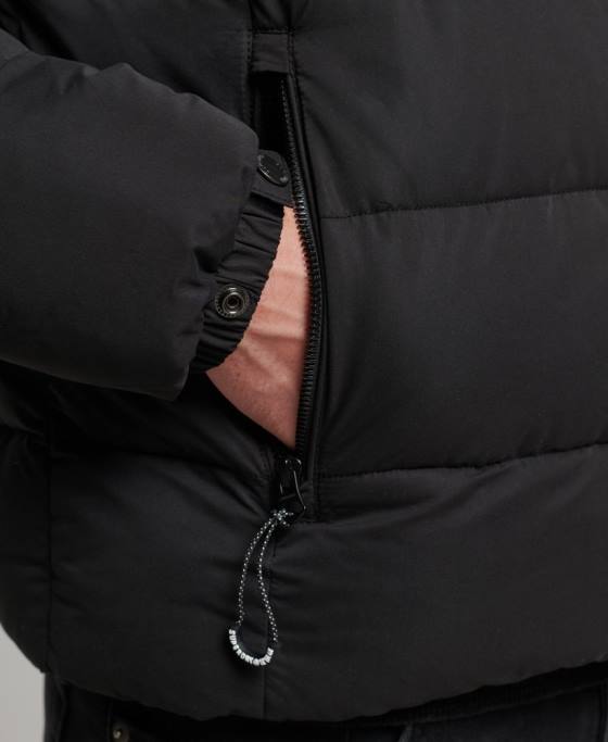 Superdry jachetă pufă de munte din microfibră îmbrăcăminte negru bărbați JX0Z1143