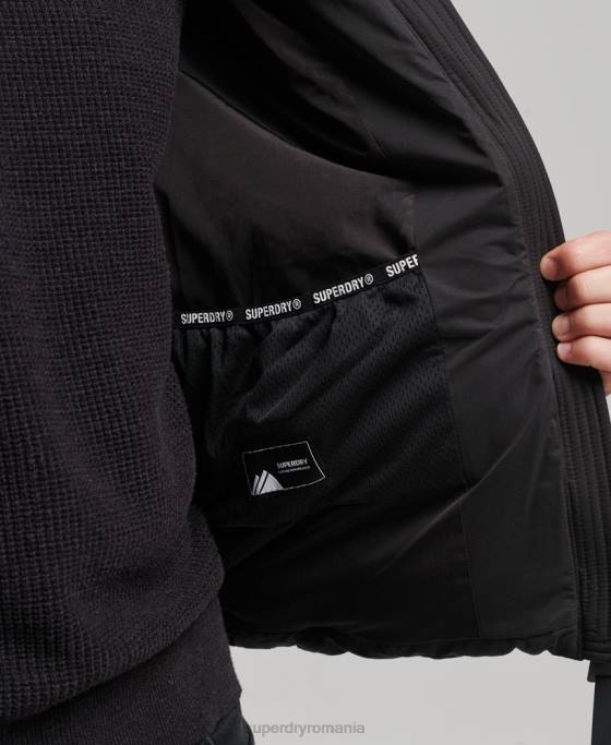 Superdry jachetă pufă de munte din microfibră îmbrăcăminte negru bărbați JX0Z1143
