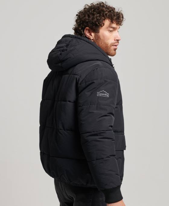 Superdry jachetă pufă de munte îmbrăcăminte gri inchis bărbați JX0Z4696