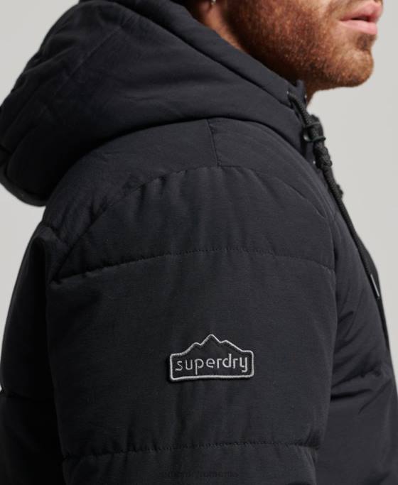 Superdry jachetă pufă de munte îmbrăcăminte gri inchis bărbați JX0Z4696