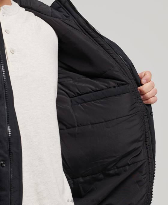 Superdry jachetă pufă de munte îmbrăcăminte gri inchis bărbați JX0Z4696
