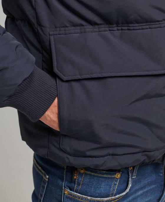 Superdry jachetă pufă de munte îmbrăcăminte marina bărbați JX0Z4559