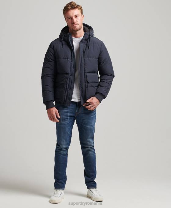 Superdry jachetă pufă de munte îmbrăcăminte marina bărbați JX0Z4559