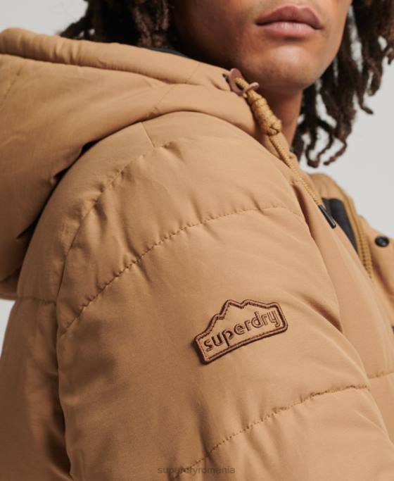 Superdry jachetă pufă de munte îmbrăcăminte maro bărbați JX0Z4467