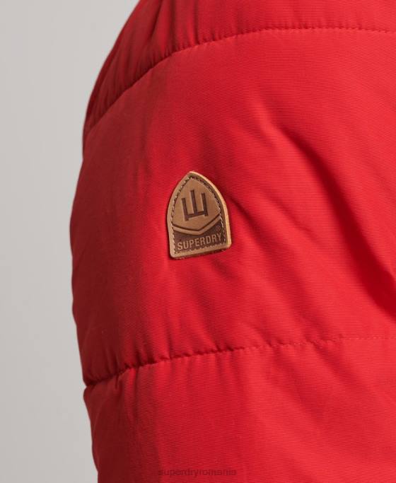 Superdry jachetă pufă de munte îmbrăcăminte roșu bărbați JX0Z4685