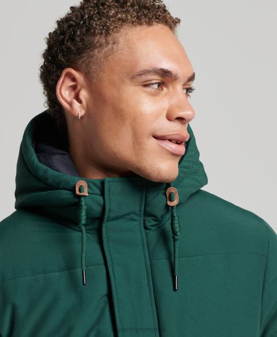Superdry jachetă pufă de munte îmbrăcăminte verde bărbați JX0Z4516