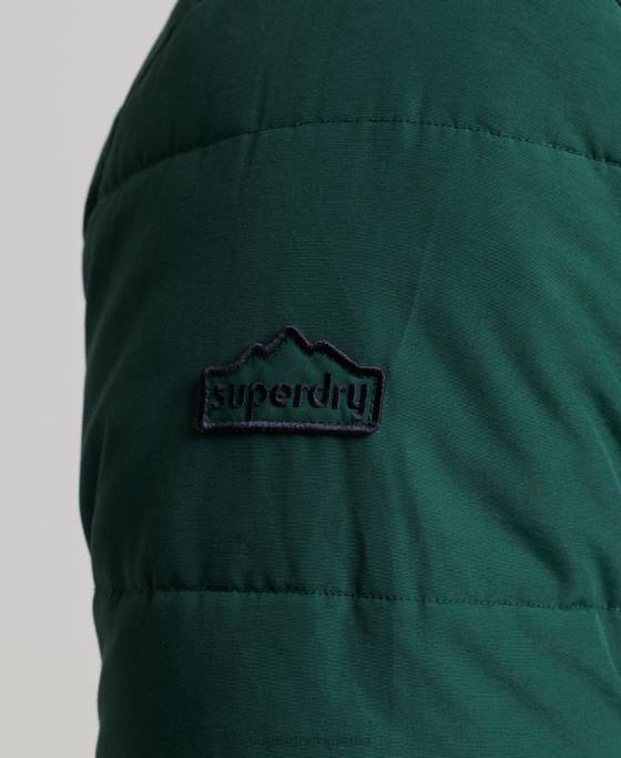 Superdry jachetă pufă de munte îmbrăcăminte verde bărbați JX0Z4516