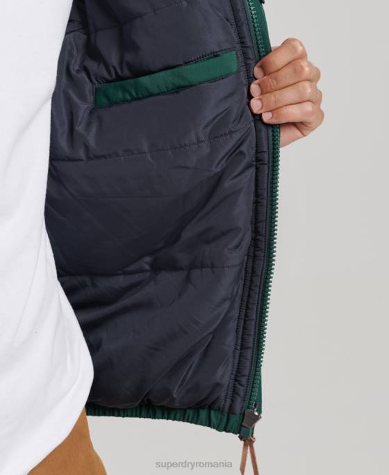 Superdry jachetă pufă de munte îmbrăcăminte verde bărbați JX0Z4516
