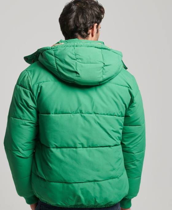 Superdry jachetă pufă de munte îmbrăcăminte verde bărbați JX0Z4750