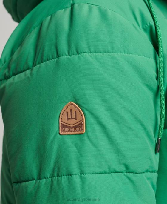 Superdry jachetă pufă de munte îmbrăcăminte verde bărbați JX0Z4750