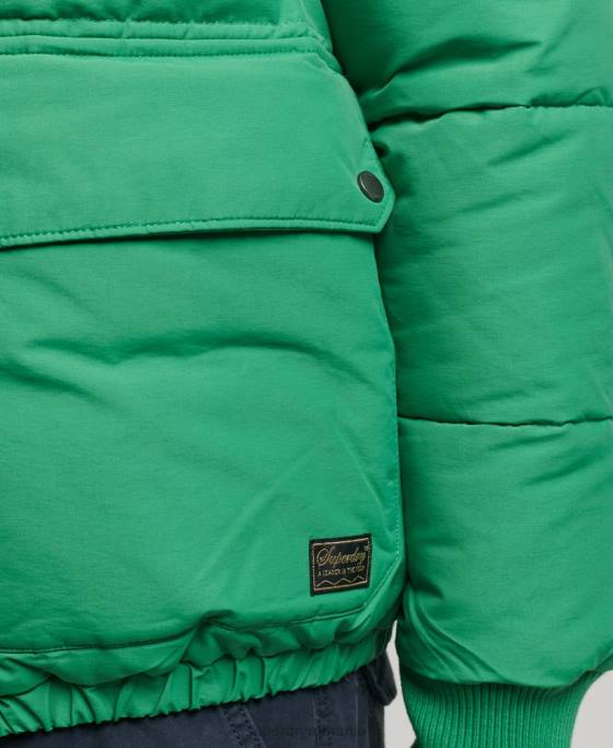 Superdry jachetă pufă de munte îmbrăcăminte verde bărbați JX0Z4750