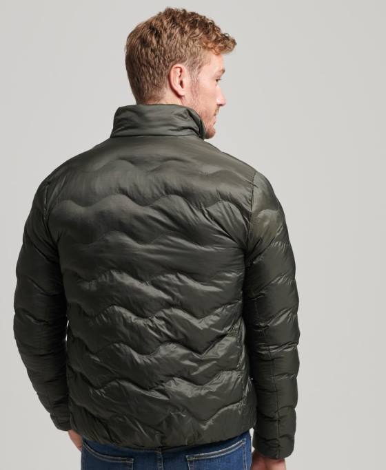 Superdry jachetă pufă lejeră scurtă matlasată îmbrăcăminte verde bărbați JX0Z4499