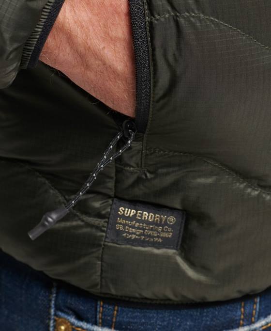 Superdry jachetă pufă lejeră scurtă matlasată îmbrăcăminte verde bărbați JX0Z4499