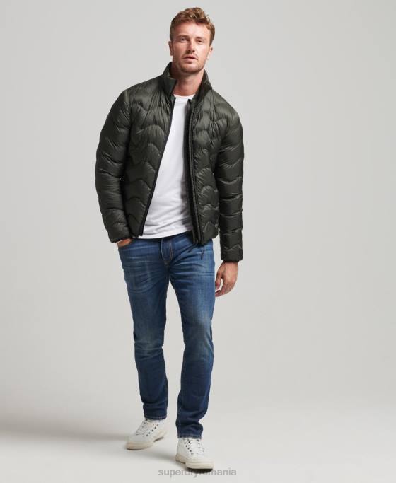 Superdry jachetă pufă lejeră scurtă matlasată îmbrăcăminte verde bărbați JX0Z4499