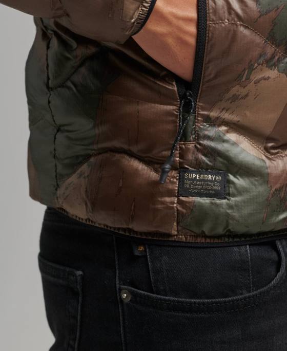 Superdry jachetă pufă lejeră scurtă matlasată îmbrăcăminte verde bărbați JX0Z4574