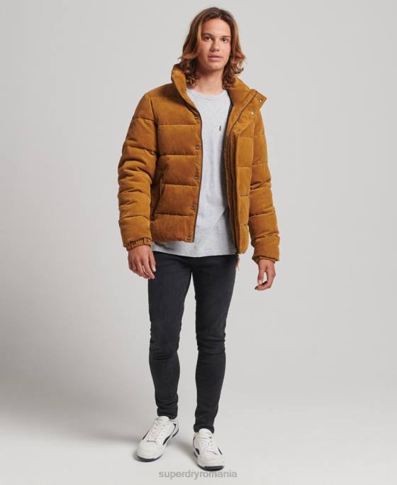 Superdry jachetă pufă retro cu șnur vintage îmbrăcăminte maro bărbați JX0Z4554
