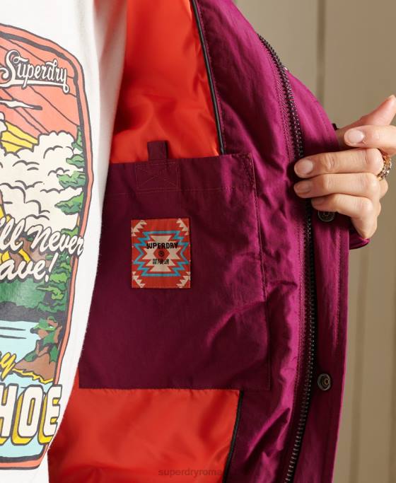 Superdry jachetă pufă retro source îmbrăcăminte Violet femei JX0Z5587