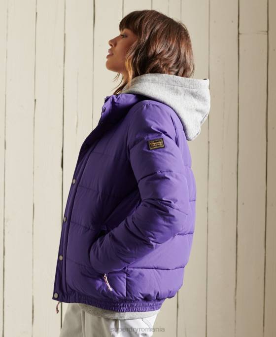 Superdry jachetă pufă retro source îmbrăcăminte Violet femei JX0Z5621