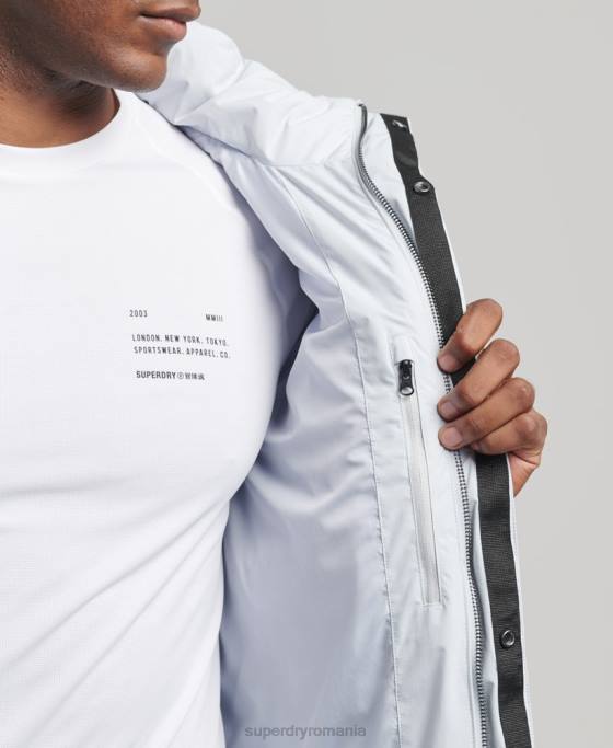 Superdry jachetă pufă scurtă îmbrăcăminte albastru deschis bărbați JX0Z4551